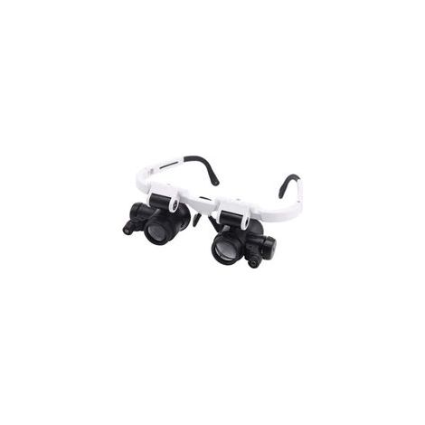 Loupe bandeau 8 x 15 x 23 x avec lumière LED pour réparation de bijoux, horloge, électronique (1/5)