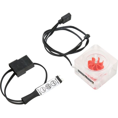 Compteur débit eau refroidissement G1/4 filetage 8 pales 3 voies acrylique durable indicateur vitesse rotation PC rouge (1/5)