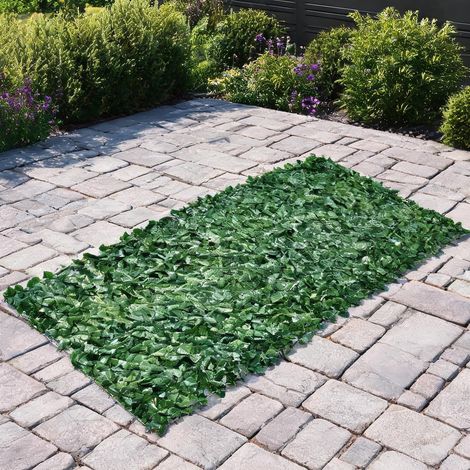 Panneau de haie artificielle occultant vert foncé 300 x 100 cm (1/5)