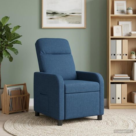 vidaXL Recliner Azul Tela (1/5)