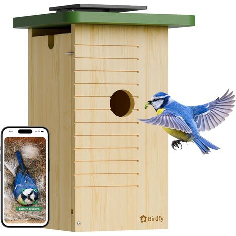 Nichoir Oiseaux Exterieur, Camera Nichoir avec Panneau Solaire, 1080P HD Vidéo en Direct (1/5)