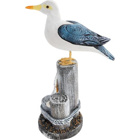 Ornement Oiseau en Bois sur Souche Décoration de Bureau Style Méditerranéen Matériau Bois Peinture Réaliste pour Déco Maison Élégante et Festive Noël (1/5)