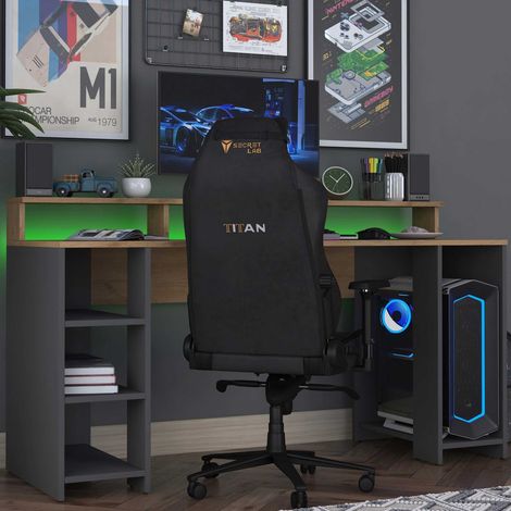 HA122 - 3000 Bureau d&039étude 100 % MÉLAMINE Noyer, (1/5)