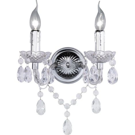 Applique, Applique baroque 2 Lampes Transparent en Plastique, TRIO