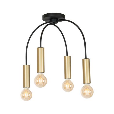 Plafonnier industriel noir/or Loppe 4xE27 15W Luminex