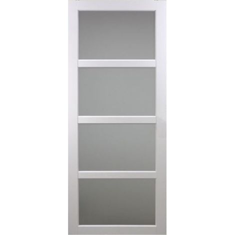 [jamais Utilise] Porte Coulissante Tana Blanc Vitrée H204 X L93 + Sérrure A Condamnation Gd Menuiseries
