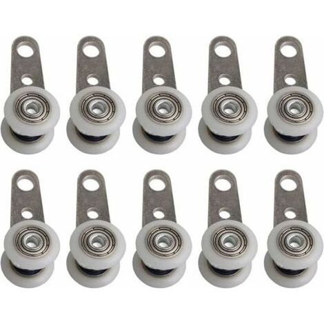 Set mit 10 Rollen für Terrassentüren oder Schiebetüren – Metall und Kunststoff – 4,5 x 1,9 cm