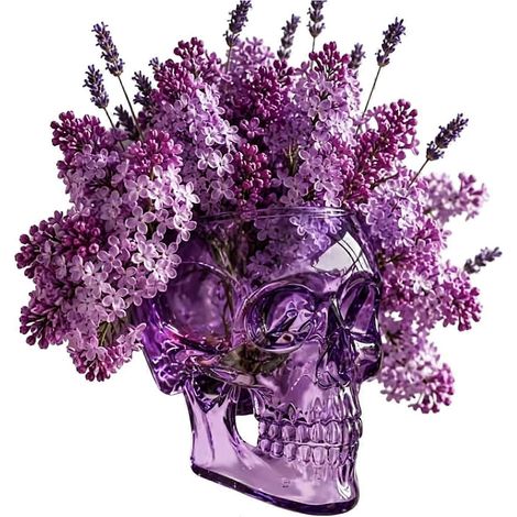 Vase mural crâne gothique multifonctionnel pot de fleurs suspendu translucide violet pour maison et jardin (1/5)