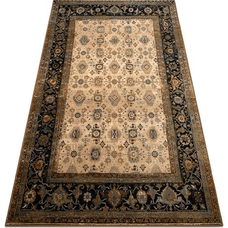 Tappeto di lana OMEGA AVILA Ornamento cadre cognac marrone brown 170x235 cm