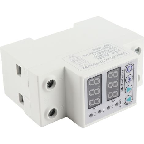 Protecteur de tension réglable avec affichage LED, disjoncteur automatique réarmable, 220V AC, protection contre surtension et sous-tension (1/5)