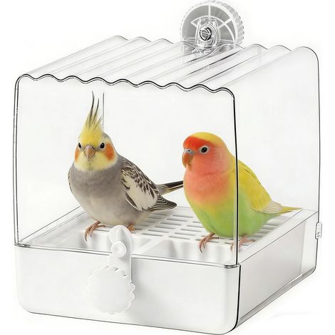 Bain d'oiseaux Cage, Bol Suspendu Oiseaux, Baignoire Oiseaux Cage, Multifonctionnelle Alimentation Accessoire Oiseaux, Perroquets Inséparables Pinsons Perruches (1/5)