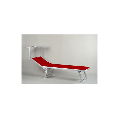 C LETTINO IN ALLUMINIO PLAYA C/PARASOLE ROSSO 2 PZ