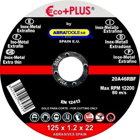 Disco E+P INOX. A46RBF E+P INOX. 125X1,2X22 A46RBF