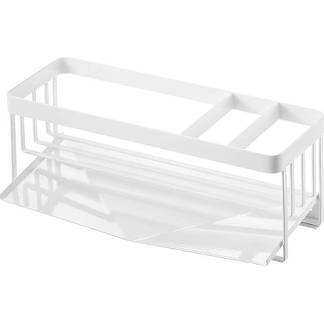YAMAZAKI 5016 TOWER Sponge & Bottle Holder with Drainer, white, Steel, 25 x 10 x 9.5 cm (1/5)
