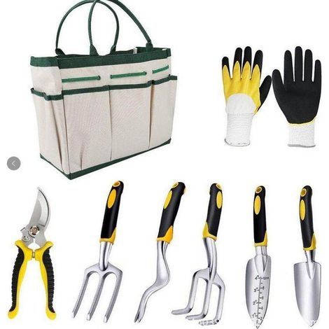 Ensemble 8 outils jardin fourche creusage succulentes robuste