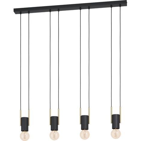 Lampe suspendue Bitachito Noir, laiton L: 93 B: 5.5 H: 110cm Dimmable (1/3)