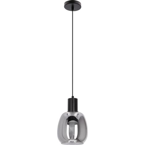 Suspension moderne noire verre gris GU10 15W Candellux (1/2)