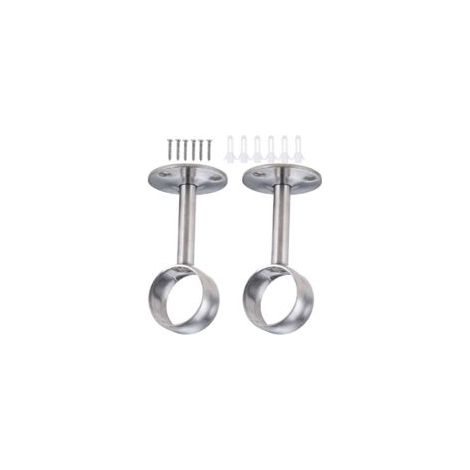 32mm Supports de tringles à rideaux, Support de Bride de Douille en acier inoxydable, Accrocher le tige de penderie robuste avec vis, pour salle de bain, cuisine, armoire - Crezuo