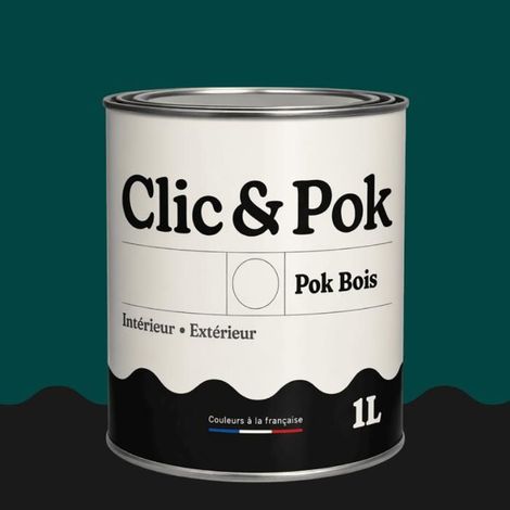 Peinture Bois Extérieur – POK BOIS - 1L - RAL 6004 - Vert bleu- Résistante aux intempéries - Ne s'écaille pas