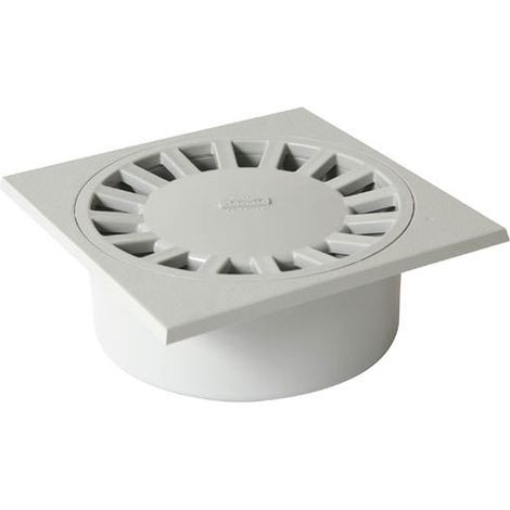 Nicoll – Siphon de cour 25x25 cm – Sortie verticale Ø90 mâle et Ø80/100 femelle – Garde d'eau 36 mm – Résistance 1,5 tonne par roue