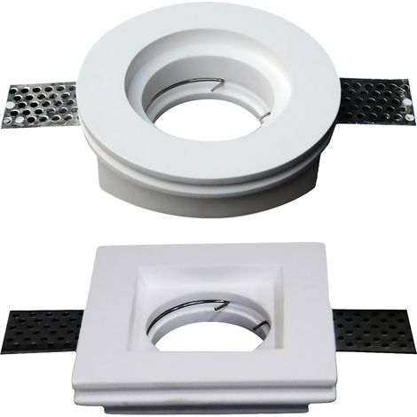Portafaretto LED in Gesso Vtac Bianco Ø 103 mm x 33 mm