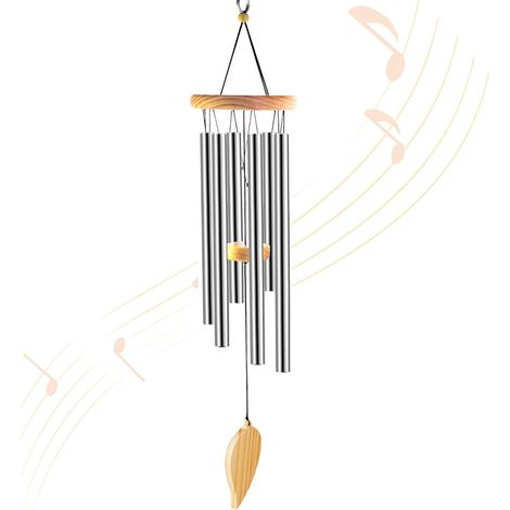 Carillon éolien en tubes d'aluminium, bois, argent, commémoratif – DELKEVIC