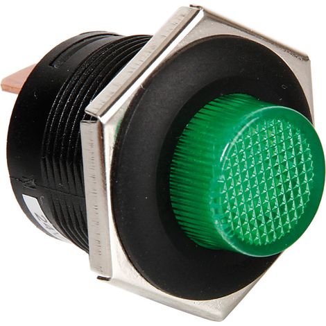 Interruttore a pulsante con spia a Led - 12/24V - Verde (1/2)
