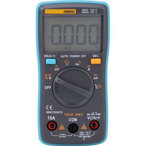 Multimètre numérique ANENG AN8002 True RMS AC/DC, mesure de tension, d'intensité et de résistance, 6000 points (1/5)