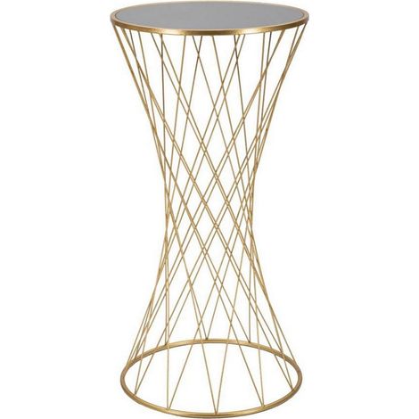 Table basse Blake, plateau en verre miroir, forme ronde, 50x50x100h cm or (1/5)