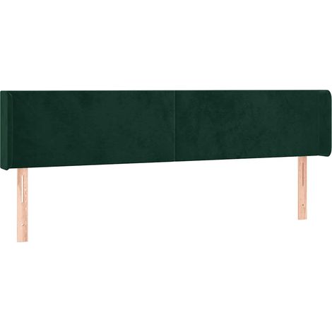 Maison Exclusive - Testiera ad Orecchio Verde Scuro 183x16x78/88 cm in Velluto