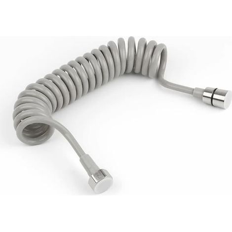 KLVGTIFS PU - Flexible de douche télescopique 3M, flexible spiralé avec raccord en acier inoxydable pour pistolet de douche de salle de bain (1/5)