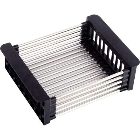 Telescopic stainless steel drain basket – Adjustable sink drainer with fixing screws, ideal for washing dishes