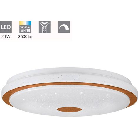 Plafond Lanciano 1 Plastic White LED 24W 3000K, 4000K, 5000K H: 7cm Ø38 cm Dimmable (1/5)