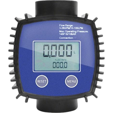 Bardusch - Débitmètre Eau, Capteurs de Débit Digital, 1″ Compteur de Carburant, avec Écran LCD, pour Eau, Diesel, Liquide Chimique