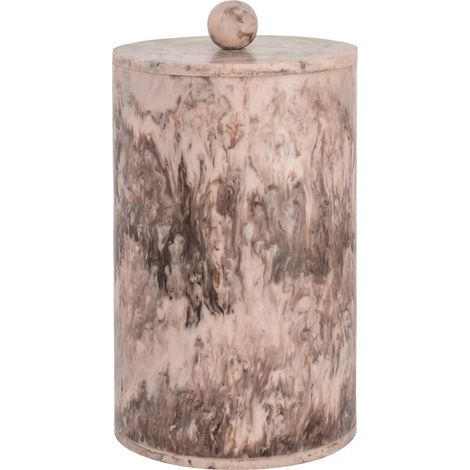 Boîte de rangement marbrée en résine - brun chocolat marbré (1/5)