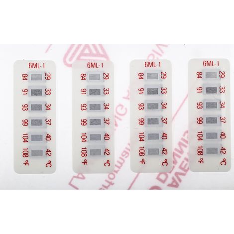 Étiquette thermosensible RS PRO 29°C à 42°C 6 niveaux ( Prix pour Paquet de 10 )