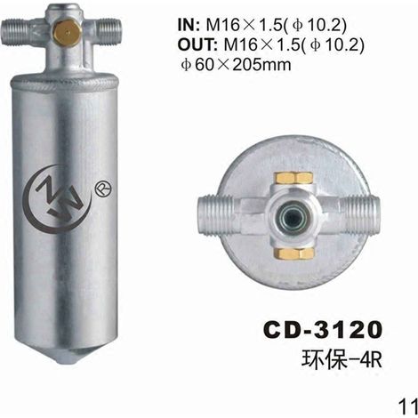 Écologique - Bouteille déshydratante 4R 3120 pour systèmes de climatisation automobile, réservoir de liquide de refroidissement de climatisation, coupelle de réfrigérant et filtre.