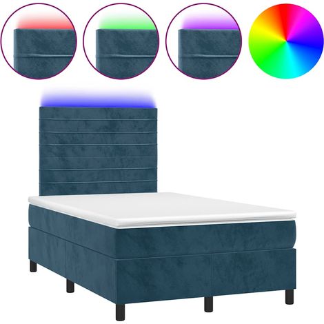 Maison Exclusive - Letto a Molle con Materasso e LED Blu Scuro 120x200cm (1/5)
