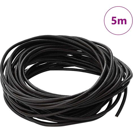 vidaXL Cordón de cuero 1 Marrón Oscuro Ø2,5 mm x 5 m Cuero (1/2)