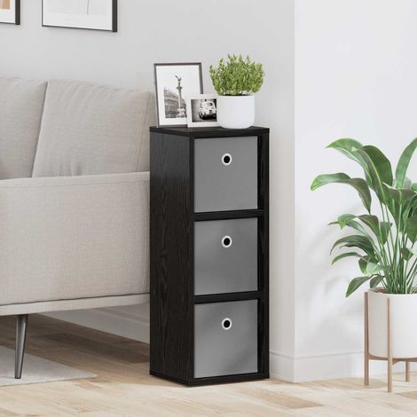 vidaXL  Sideboard  with Drawer Black Oak 25.5 x 22 x 69.5 cm