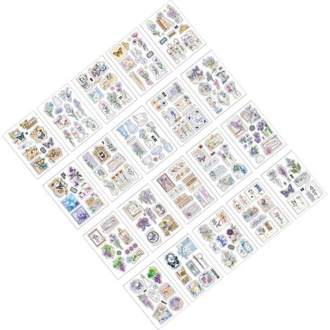 20 Stück Planer-Aufkleberbogen, wasserfest, dekorative Planer-Aufkleber für Journal, Kalender, Scrapbook, Stil 3 (1/5)
