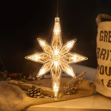 Guirnalda de luces LED navideñas YuletideSpark con copos de nieve, Papá Noel y renos con ventosas para ventanas, decoración festiva 2023