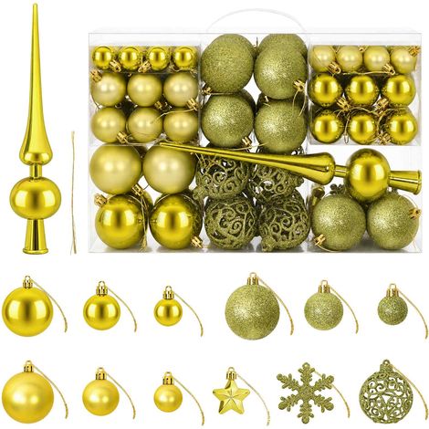 Christmas Ball Set 111 pcs Light Green 6 cm Polystyrene vidaXL (1/5)