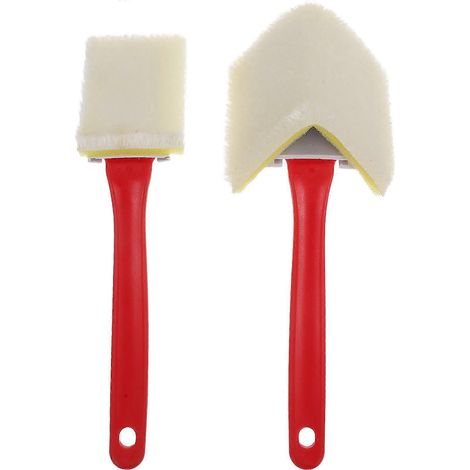 Lot de 2 outils de peinture pour les bords des murs et plafonds : pinceau triangulaire pour les finitions d'angle et de moulures, idéal pour les travaux de peinture à domicile. (1/3)