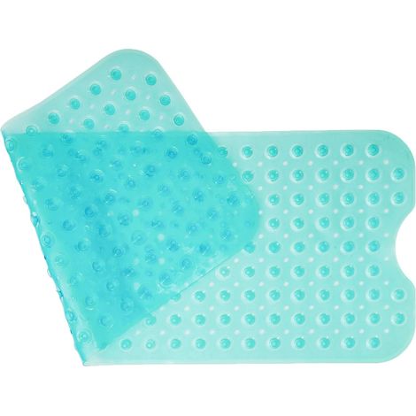 1 Tapis De Bain Antidérapant 100x40cm Pvc Ventouses Drainage Eau Douche Salle De Bain (1/5)