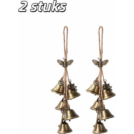 pièces - Clochette - Suspendue - Sonnette de porte - Peut être accrochée à la poignée de porte - Clochette vintage - Convient pour la décoration intérieure de la poignée de porte - Bronze (1/5)