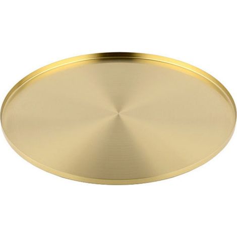 Plateau de rangement - or clair, côtés clairs (hauteur des côtés 1 cm, diamètre 36 cm) (1/5)