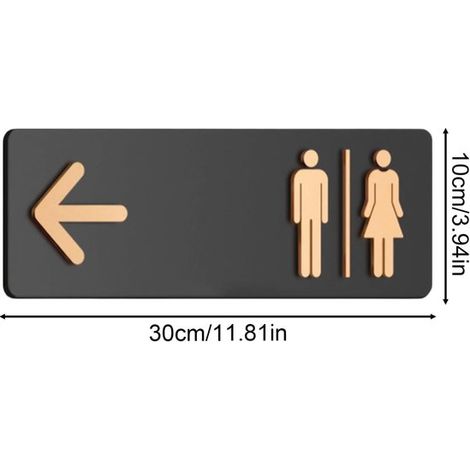 Cartello WC，Cartello per porta del bagno，Cartello per porta WC，Cartelli per porta del bagno，Cartello per bagno，Nero，1 pezzo (1/4)