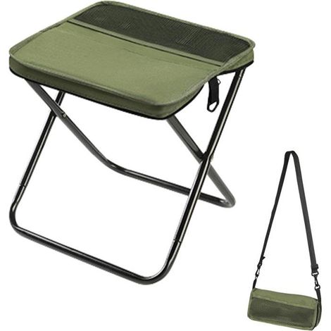 HOXILEELEOChaise de camping pliante ultra-légère, bretelles réglables (Noir). (1/5)