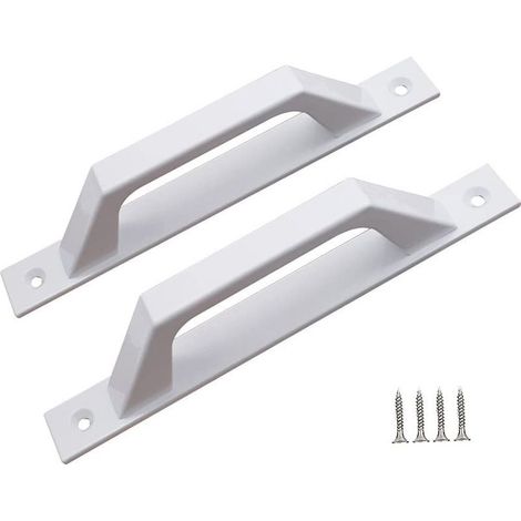 Poignée en Aluminium 19.6cm de traction de porte de porte de grange de poignée de porte de porte coulissante en acier au carbone (D white) (1/4)